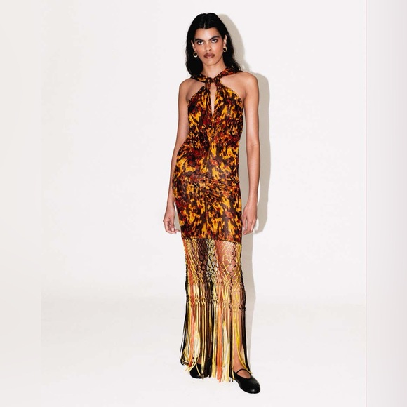 Jean Paul Gaultier S/S 2005 Tortoiseshell Print Halter Mini Dress – Runway Piece - Picture 4 of 17